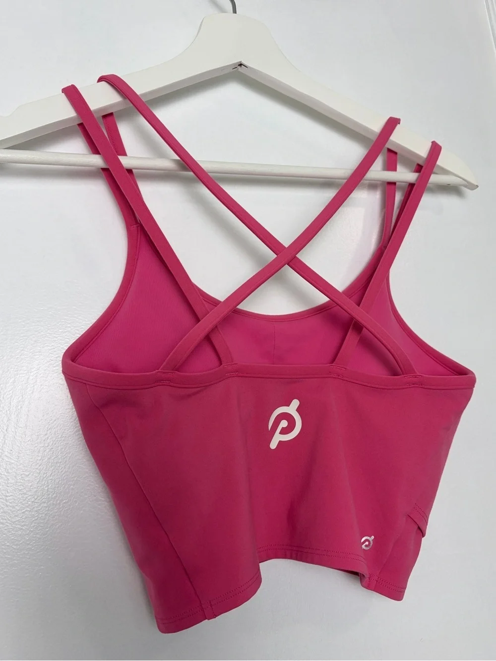 Peloton Bubblegum Pink Cadent Strappy Longline Sports Bra Crop Tank Top Athletic